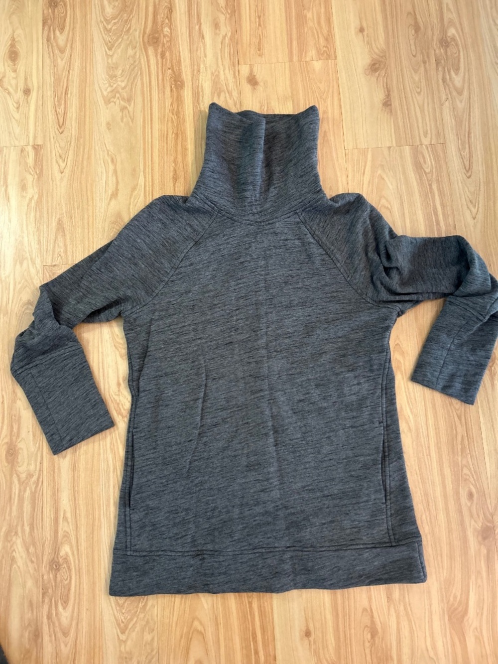 Lululemon “Stress Less” Turtleneck Cowl Sweatshirt with Kangaroo Pouch Pocket